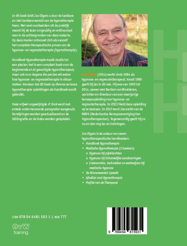 Achterkant van Handboek Hypnotherapie