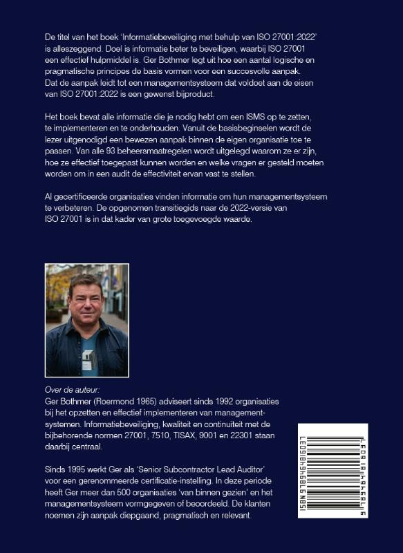 Achterkant van Informatiebeveiliging met behulp van ISO 27001:2022