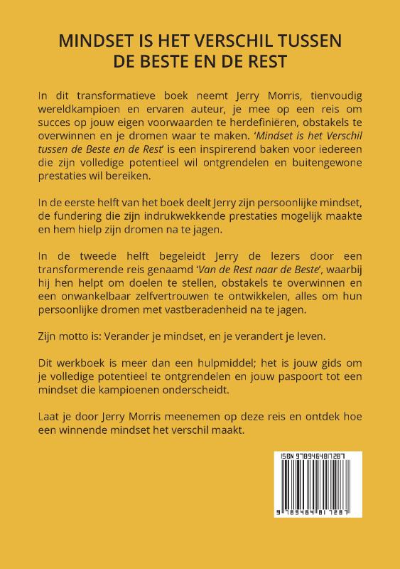 Achterkant van Mindset is het verschil tussen de beste en de rest (inclusief werkboek)