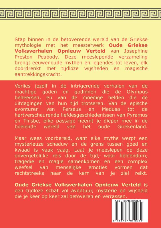Achterkant van Oude Griekse Volksverhalen Opnieuw Verteld