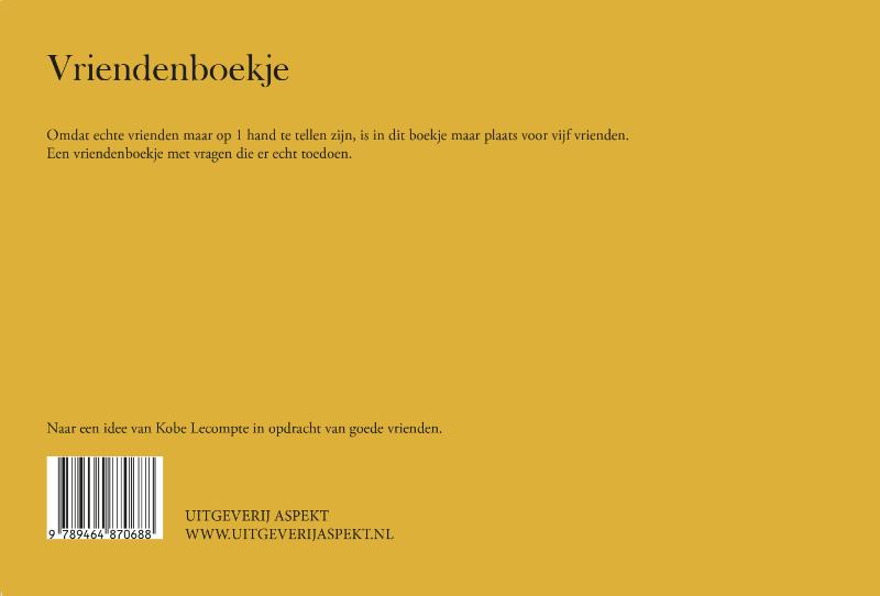 Achterkant van Vriendenboekje voor de allerbeste vrienden