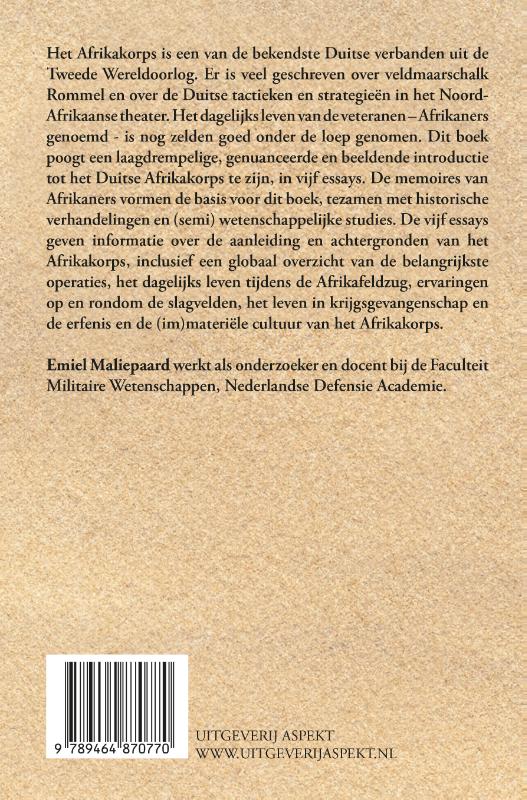 Achterkant van Het Duitse Afrikakorps