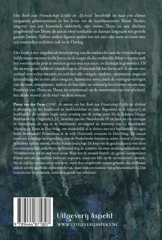 Achterkant van Boek van vriendschap, liefde & afscheid