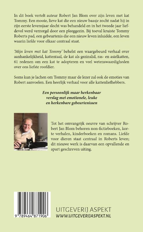 Achterkant van Mijn leven met kat Tommy