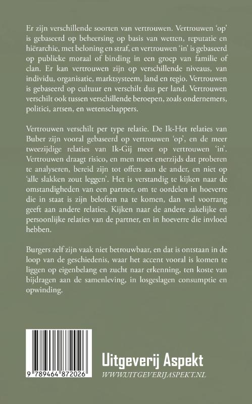 Achterkant van Vertrouwen, list en bedrog