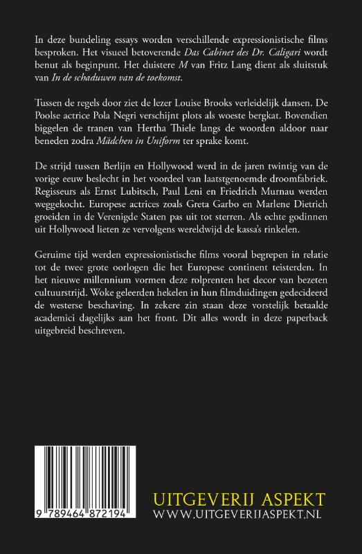Achterkant van In de schaduwen van de toekomst