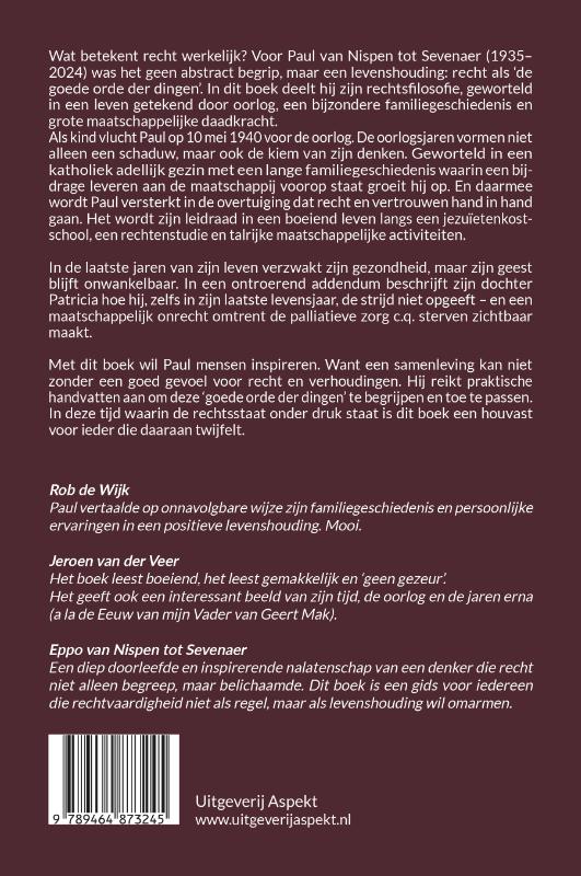Achterkant van Het recht als de goede orde der dingen