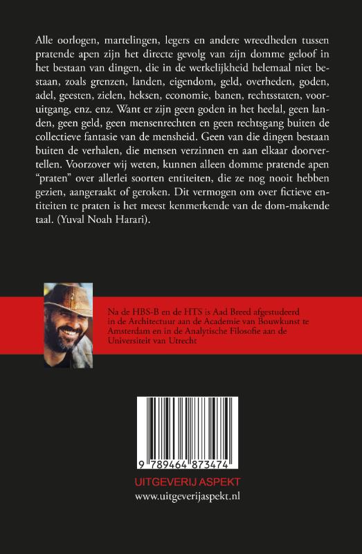 Achterkant van De domme pratende aap
