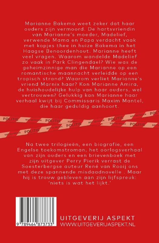 Achterkant van Moord in Benoordenhout
