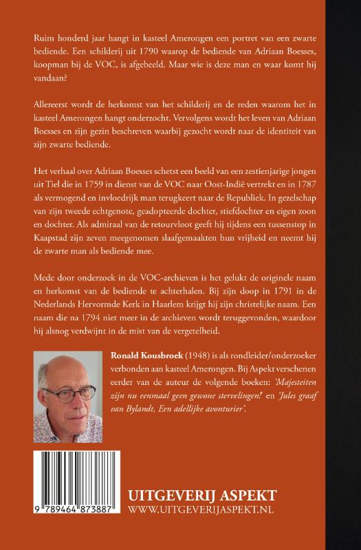 Achterkant van Bediende in het spoor van Adriaan Boesses