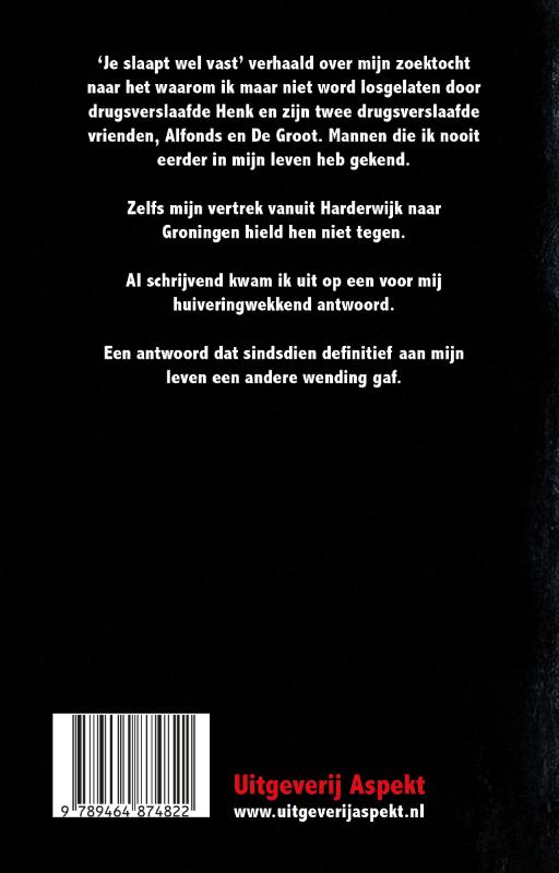 Achterkant van Je slaapt wel vast
