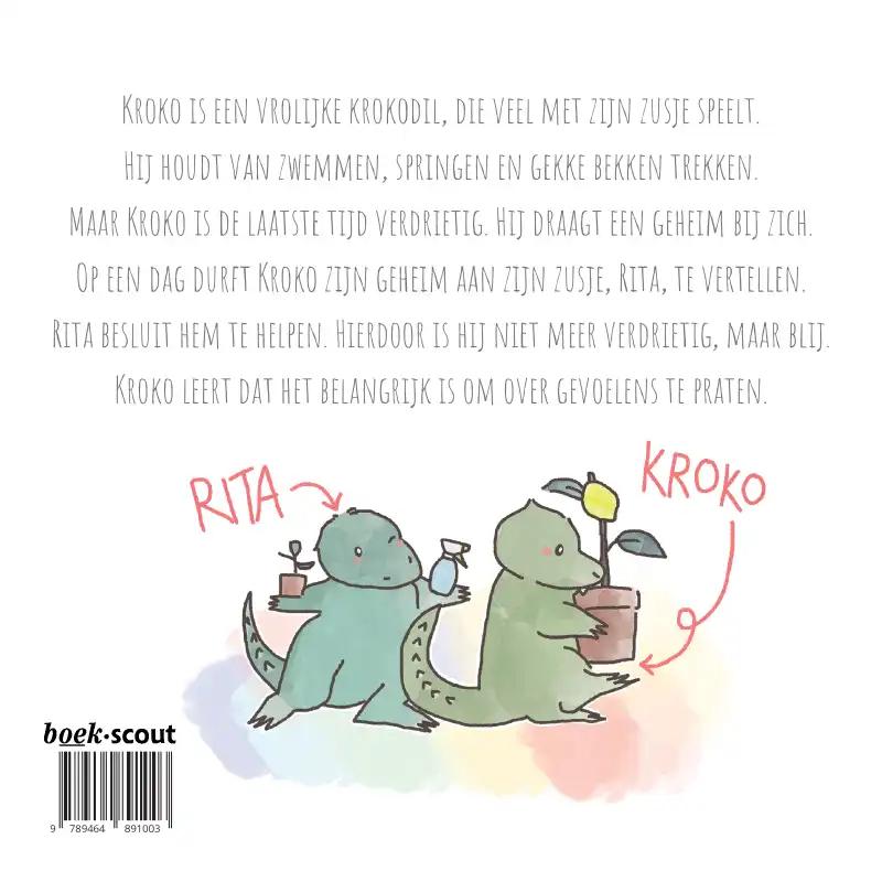 Achterkant van Kroko, je moedige vriend
