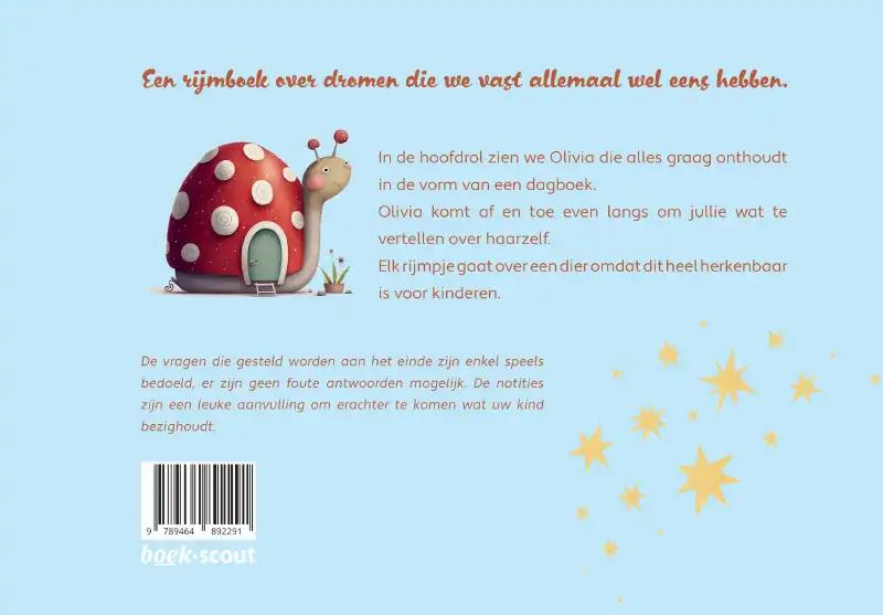 Achterkant van Olivia en haar dromendagboek