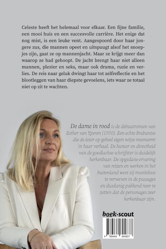 Achterkant van De dame in rood