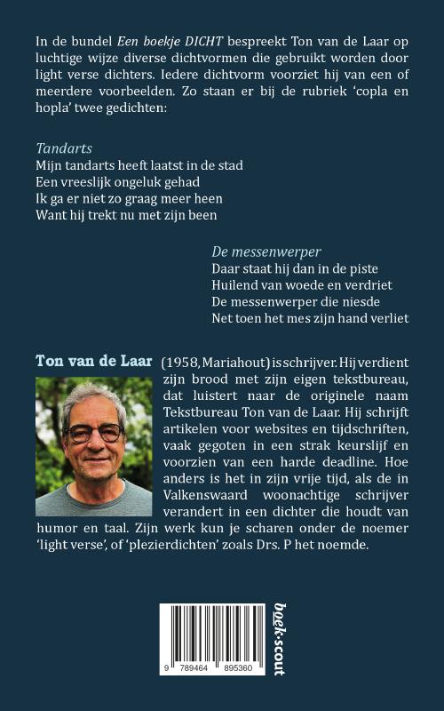 Achterkant van Een boekje dicht