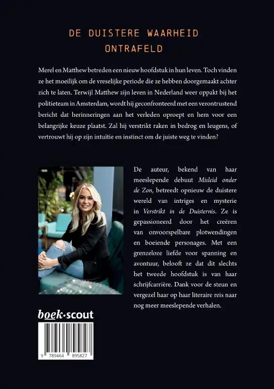 Achterkant van Verstrikt in de Duisternis