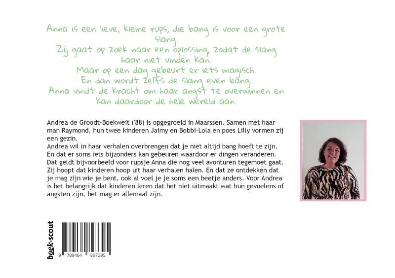 Achterkant van Lief, klein rupsje, wees niet bang