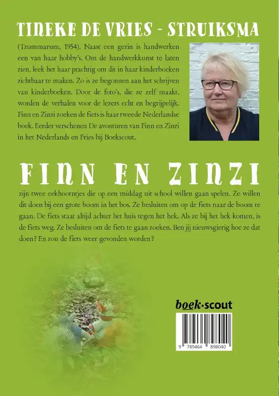 Achterkant van Finn en Zinzi zoeken de fiets