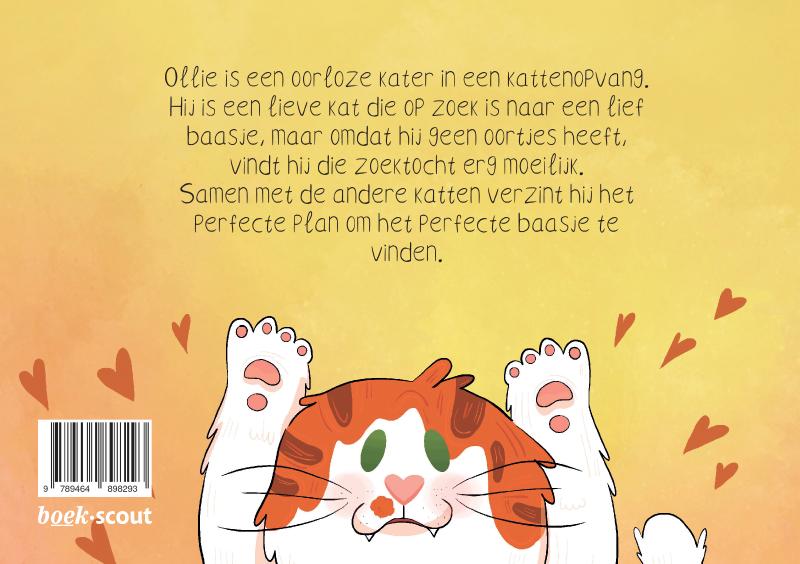 Achterkant van Oorloze Ollie