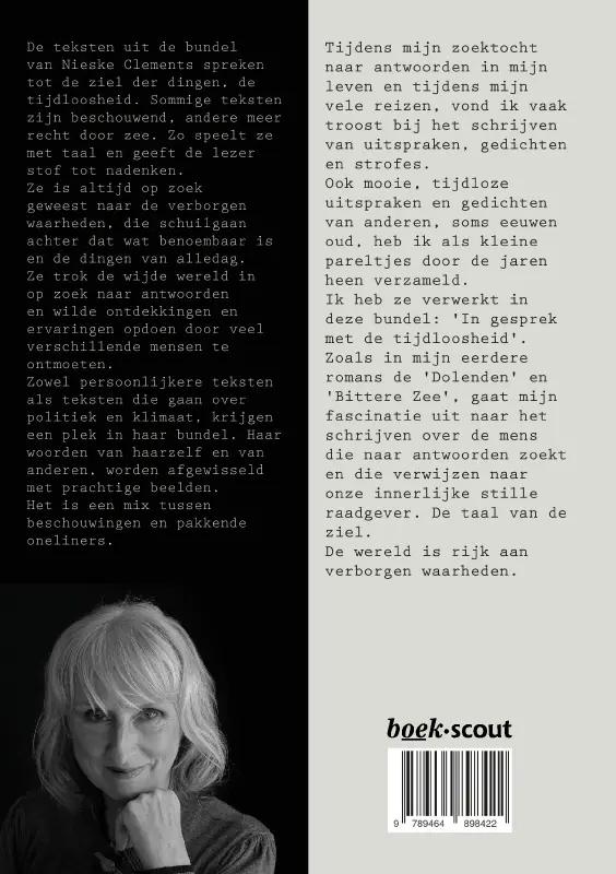 Achterkant van In gesprek met de tijdloosheid