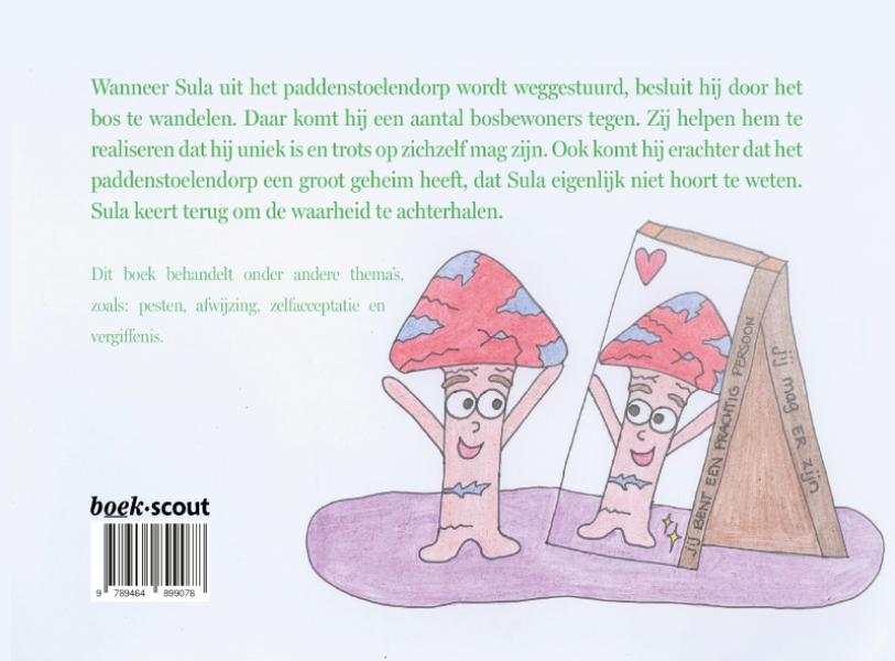 Achterkant van Sula, de verdrietige paddenstoel