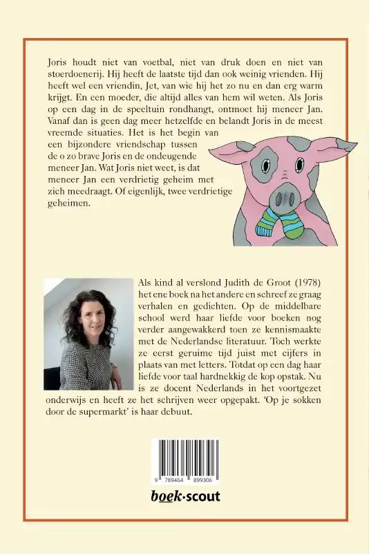 Achterkant van Op je sokken door de supermarkt