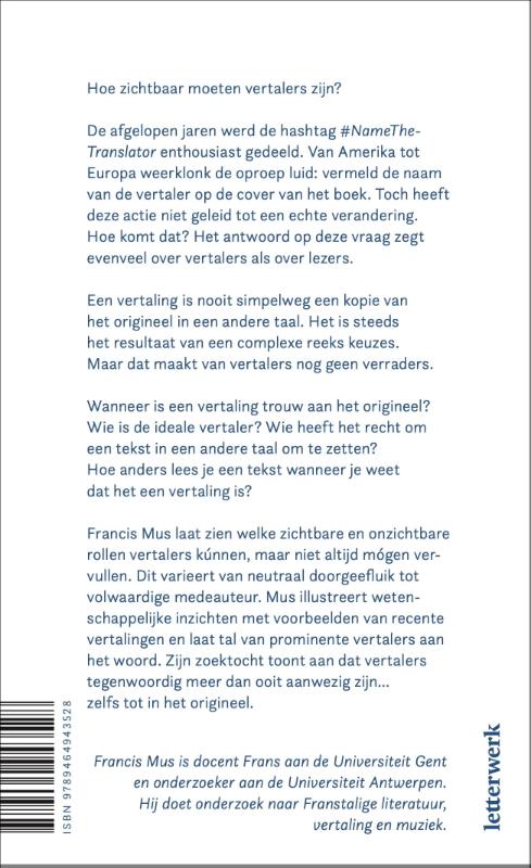 Achterkant van Wie is bang voor de vertaler?