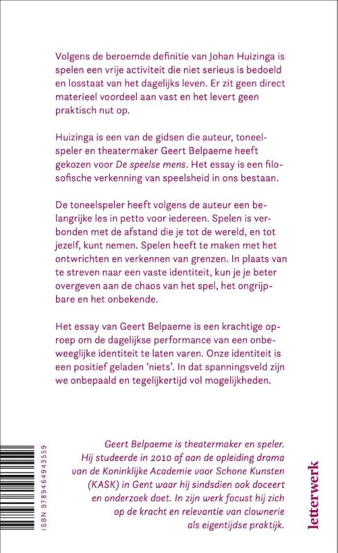 Achterkant van De speelse mens
