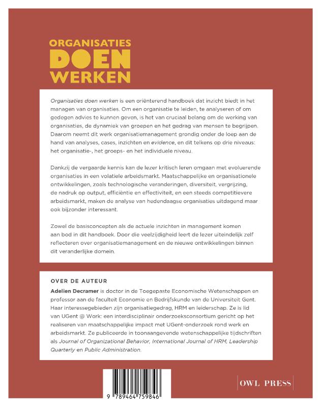 Achterkant van Organisaties doen werken