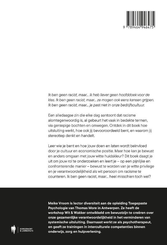 Achterkant van Ik ben geen racist, maar...