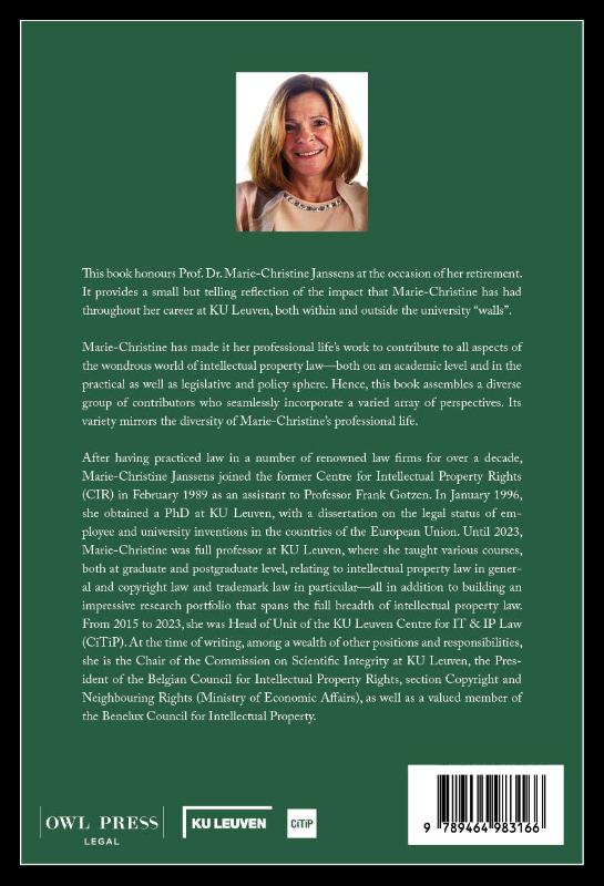 Achterkant van Révérences to Marie-Christine Janssens