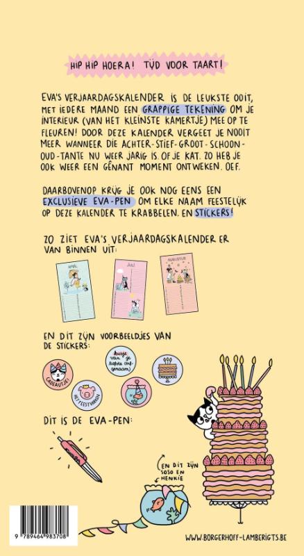 Achterkant van Eva's verjaardagskalender