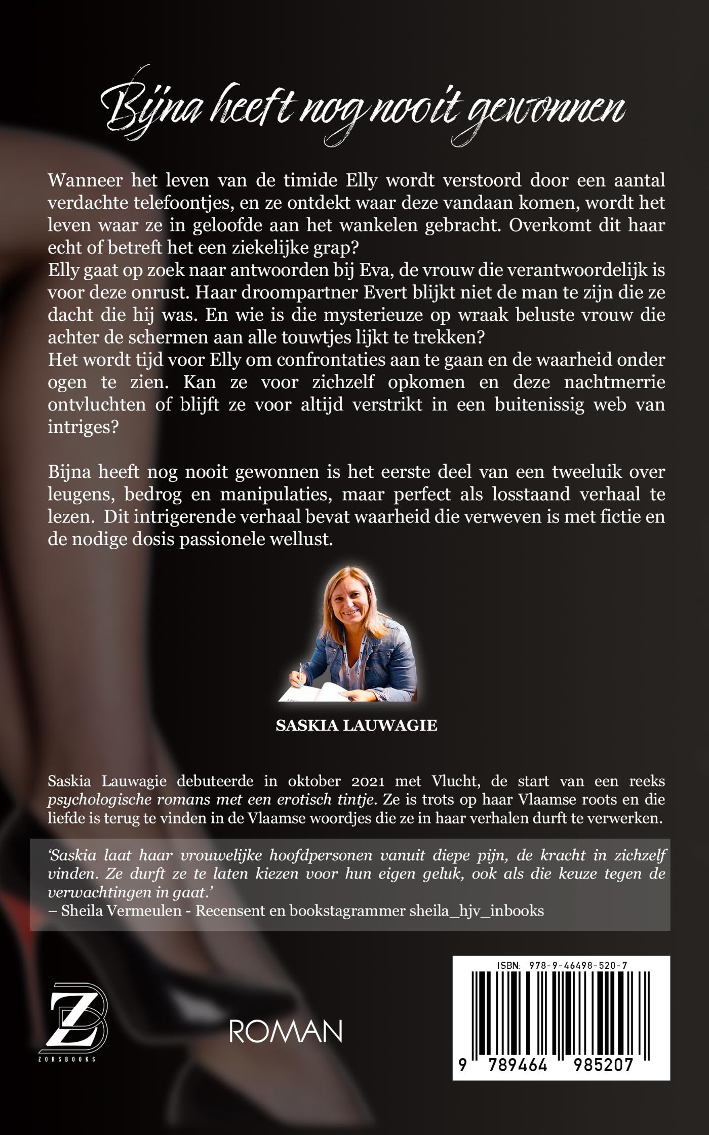 Achterkant van Bijna heeft nog nooit gewonnen