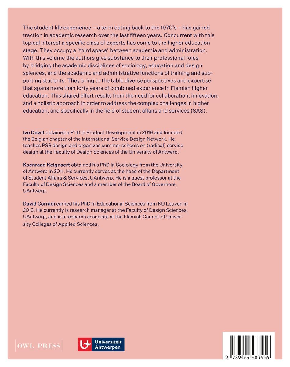 Achterkant van Student life experience by service design