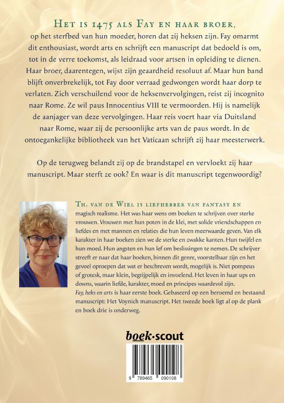 Achterkant van Fay, heks en arts