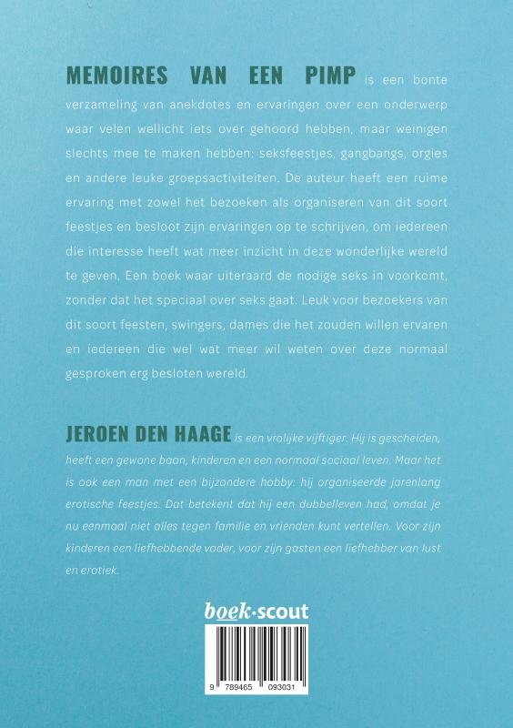 Achterkant van Memoires van een pimp