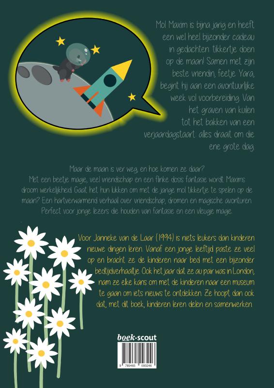 Achterkant van Tikkertje op de maan