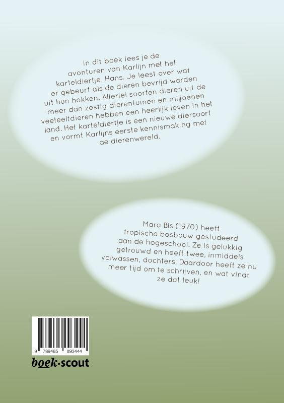 Achterkant van Hans, het karteldiertje