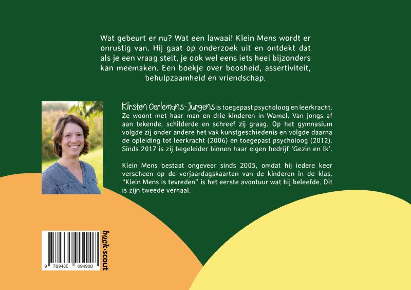 Achterkant van Klein Mens maakt een vriend