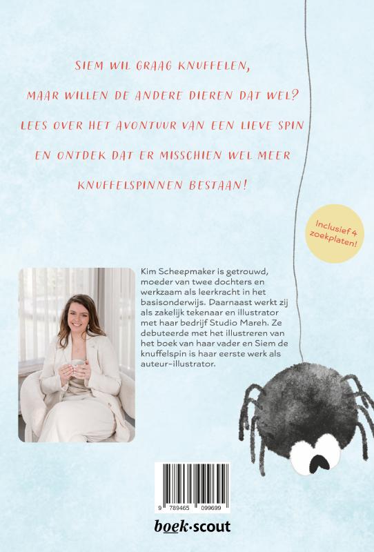 Achterkant van Siem de knuffelspin