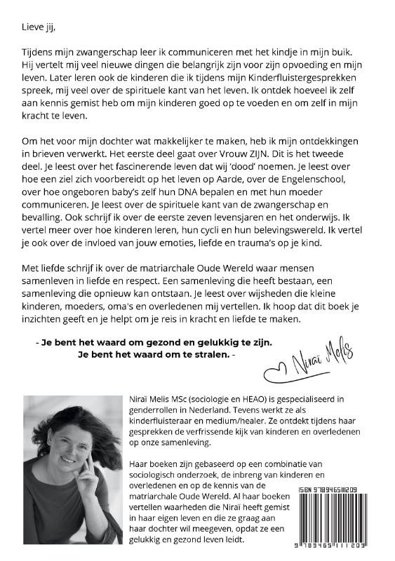 Achterkant van Brieven aan een dochter - De reis van de ziel, zwangerschap, kindertijd en onderwijs