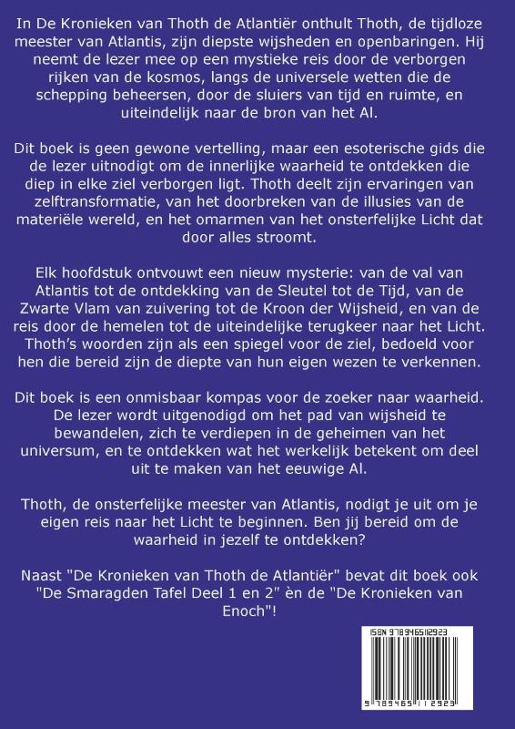 Achterkant van De Kronieken van Thoth de Atlantiër