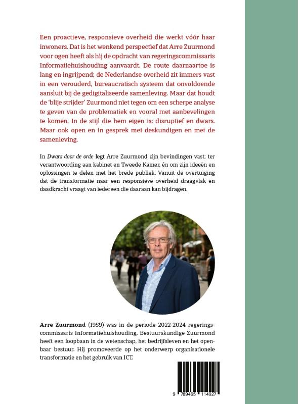 Achterkant van Dwars door de orde
