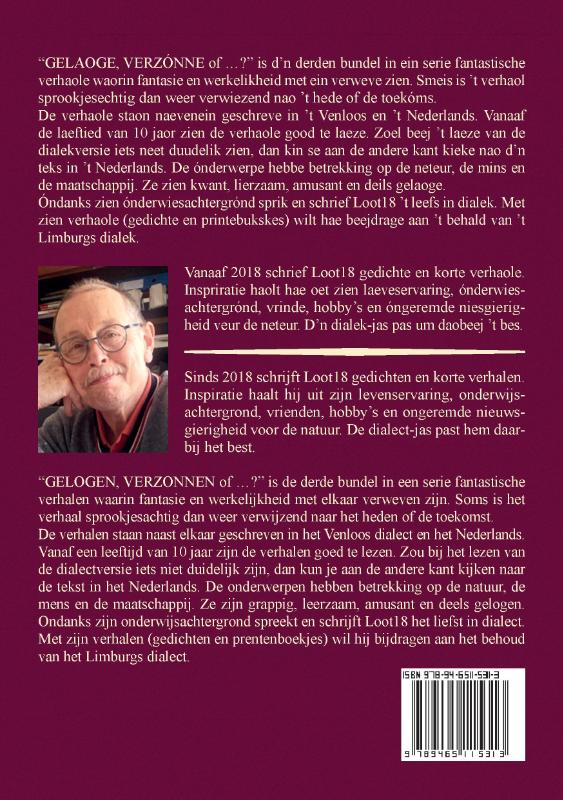 Achterkant van GELAOGE, VERZÓNNE of...? GELOGEN, VERZONNEN of...?