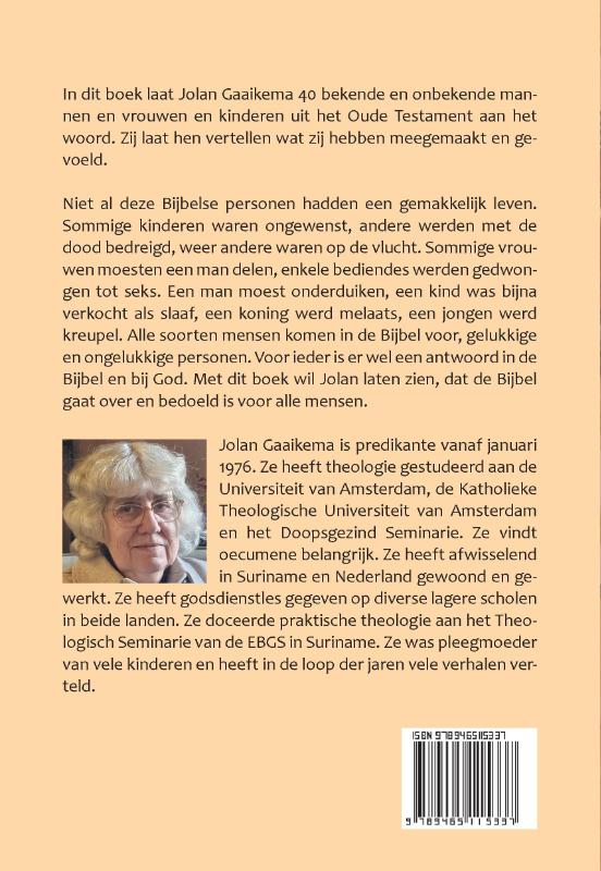 Achterkant van Bijbelse mensen aan het woord