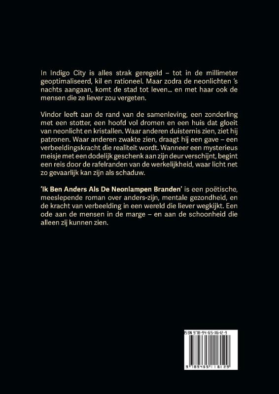 Achterkant van Ik ben anders als de neonlampen branden