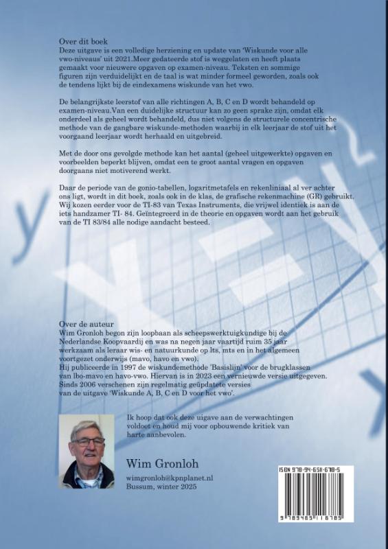 Achterkant van Wiskunde voor alle vwo-niveaus