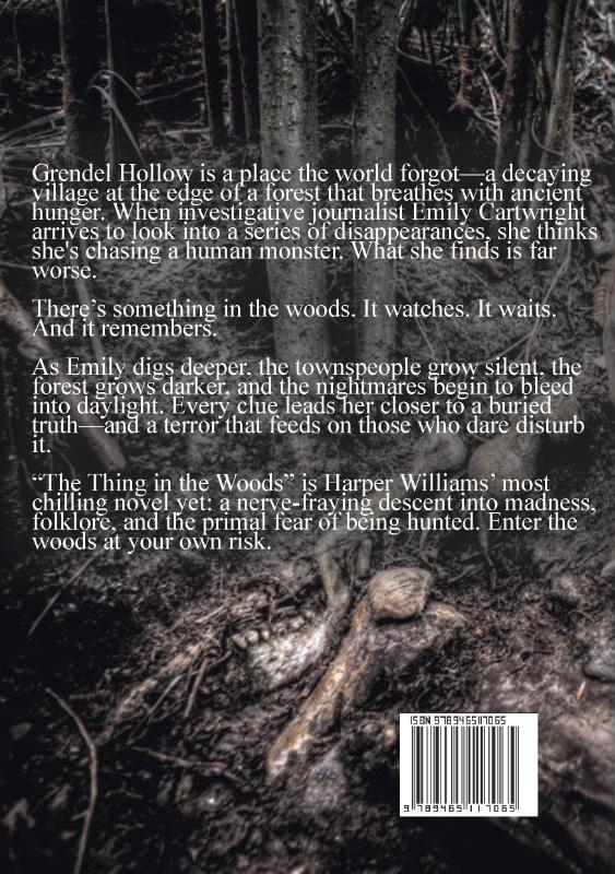 Achterkant van The Thing in the Woods