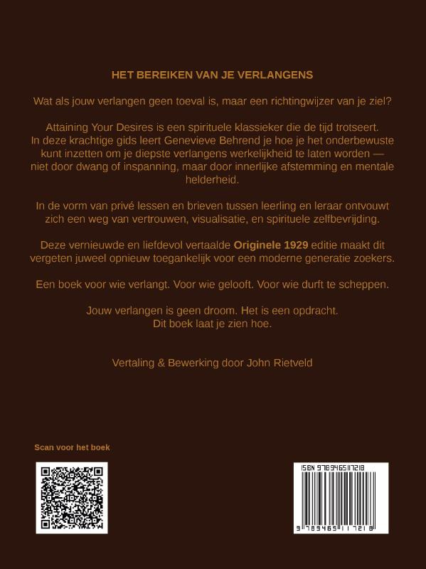 Achterkant van HET BEREIKEN VAN JE VERLANGENS