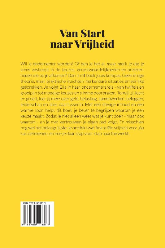 Achterkant van Van Start naar Vrijheid